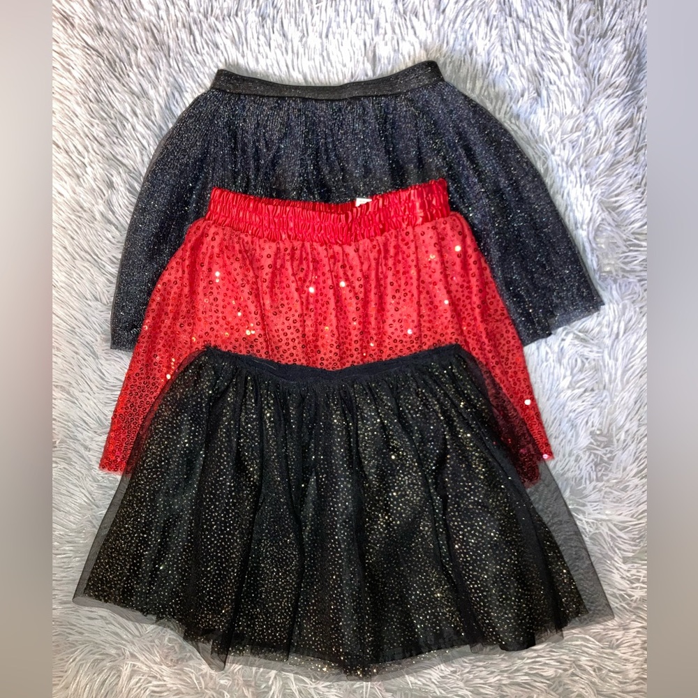 Cat & Jack and Crazy 8 skirts girls 7/8 glittery and sequins Great for Holidays
